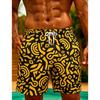 Men's Graffiti Line Printed Beach Shorts, Drawstring Quick Drying Beach Shorts, Suitable for Beach, Surfing, and Summer Wear
