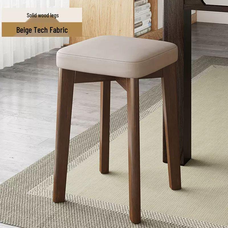 Massivholz Polsterstuhl - Moderner minimalistischer stapelbarer Hocker für Wohnzimmer oder Schreibtisch