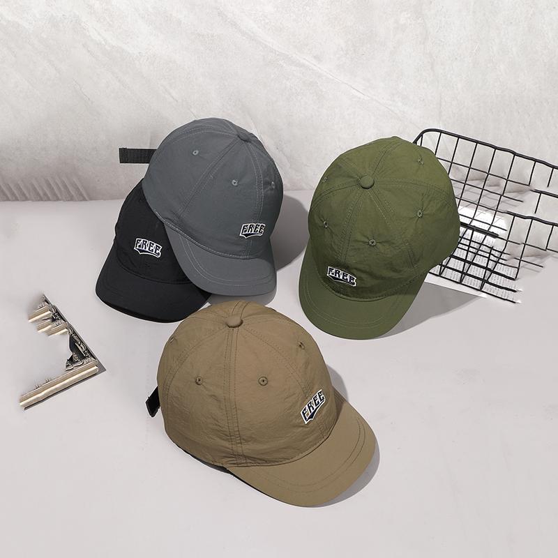 Korean embroidered Free waterproof quick-drying short brim baseball cap suitable for men and women leisure sports