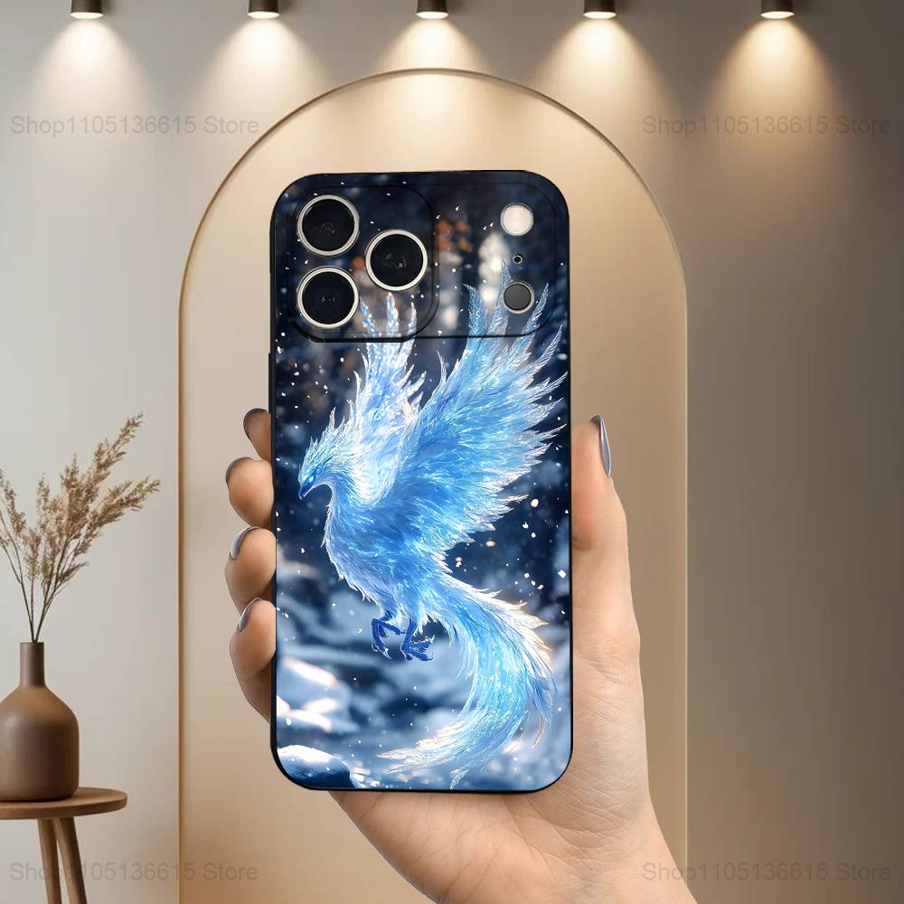 

Myth Art Red Blue Phoenix For iPhone 12,16,11,14,15,17,13,X,Mini,SE,Max,8,7,XR,XS,Plus,Pro,Soft Silicone Black Case iPhone11