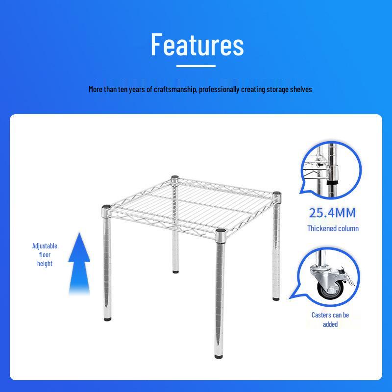 Chrome-Plated Detachable Wire Mesh Rack - Anti-Static Stainless Steel Storage Shelf, One-Layer Oven Rack