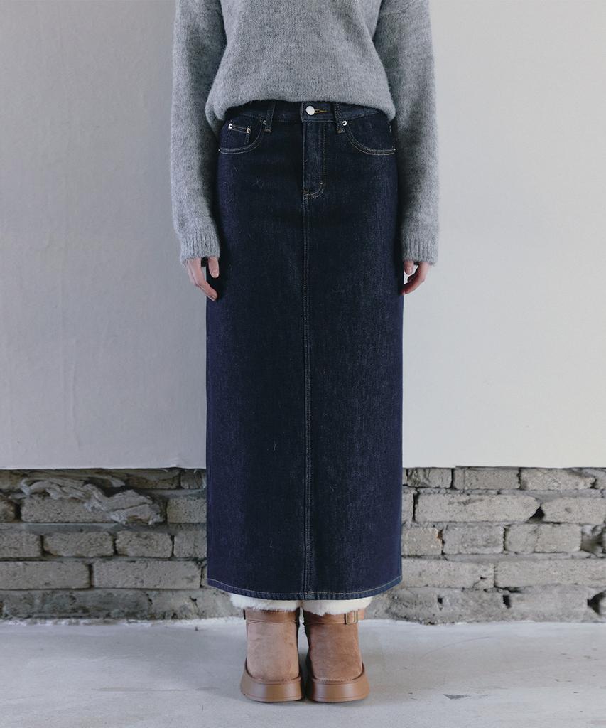 Teuwi Felsi Brushed Raw Denim Long Skirt