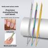 Spingipelle in acciaio per nail art a doppia testa, testa tonda, testa obliqua, rimuovi cuticole, strumento per manicure per saloni di bellezza