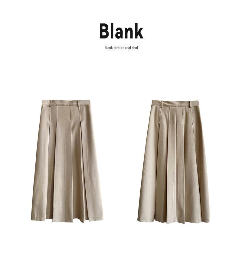 Spring Korean-Style High-End A-Line Pleated Midi Skirt Suit - Juzhi 2551-1
