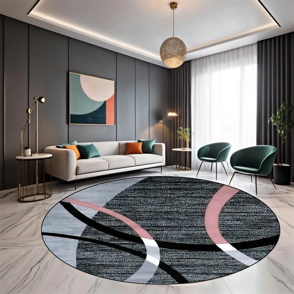 Light Luxury Round Carpet Living Room Decoration Home Sofa Chair Side Foot Mat Bedroom Bedside Cloakroom Rugs Washroom Floor Mat