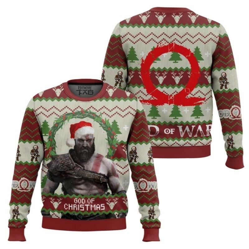 God Of Christmas God Of War Ugly Christmas Sweater All Sizes Unisex T-Shirt XXL