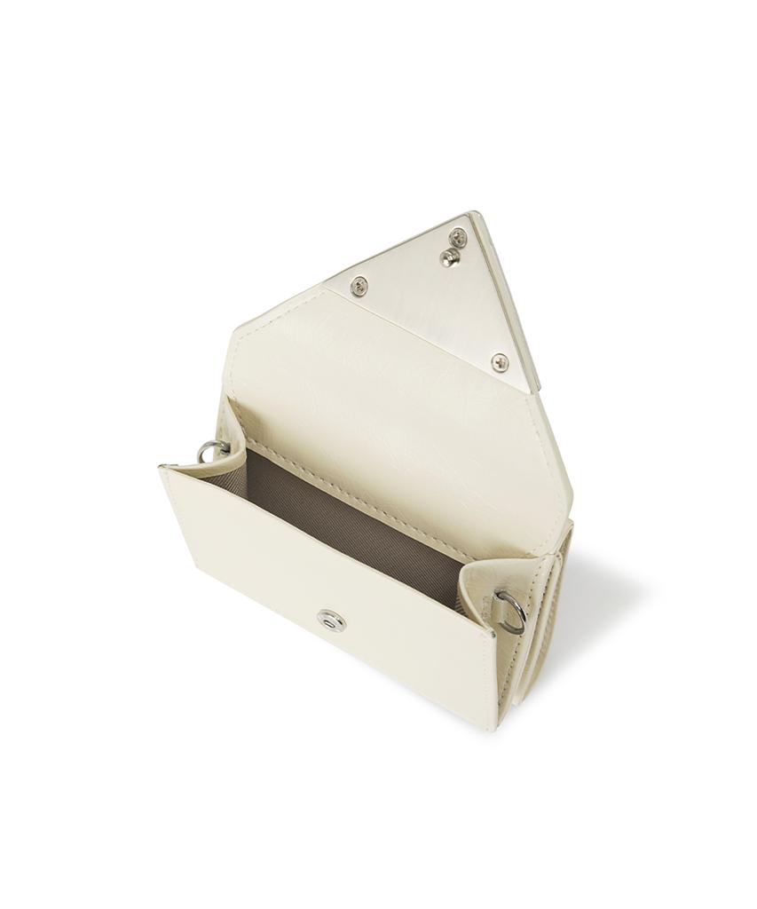 Fennec Crinkle Triangle Triple Wallet - Vanilla