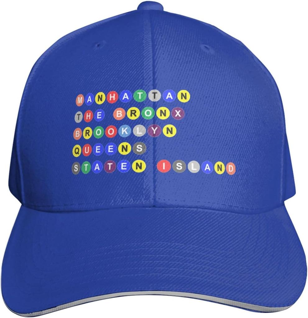 NYC Fünf Boroughs U-Bahn Stil Baseballkappe Verstellbar Polyester Dad Hat für Erwachsene Unisex