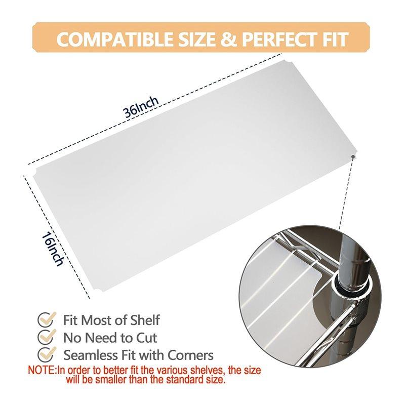 Gut-4 Stück 16 x 36 Zoll Kunststoff-Regaleinlagen für Drahtregalsysteme, Rollenware enthalten