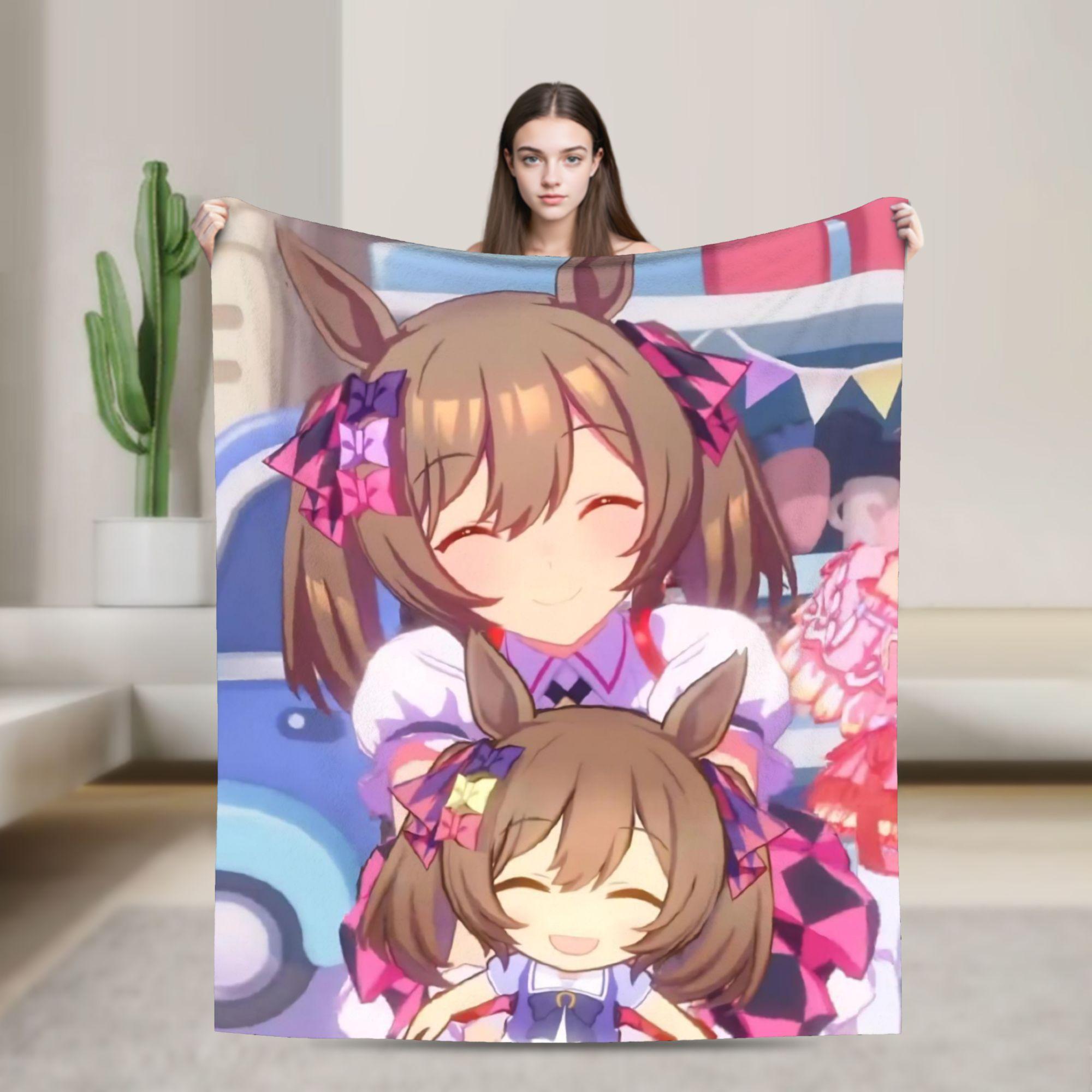 

Umamusume Pretty Derby Cartoon Blanket Flannel Printed Portable Soft Throw Blanket for Bedding Bedroom Rug Piece 75x90cm