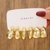 New exaggerated acrylic earrings, plain hoop, round electroplated stud earring set, niche and sophisticated accessories for women