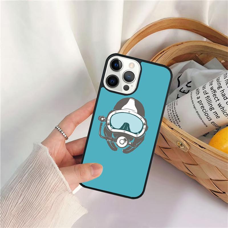Scuba Diver Diving Mobile Celular Phone Cases for iPhone 17 Air 16 Coque 15 14 12 13 PLUS 11 PRO MAX Coque Fundas