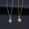 Stainless Steel Zodiac Snake Pendant Necklace - Fashionable Jewelry Accessory for Women