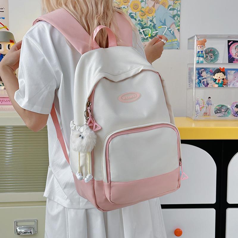 Schoolbag Backpack New Fashion Large Capacity Travel Backpack Female Japanese Junior High School Students High School Students Simple Schoolbag