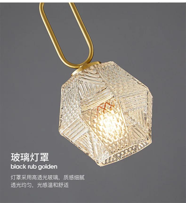 E14 All Copper Light Luxury Bedside Chandelier Bedroom Modern Minimalist Nordic Creative Chandelier Living Room Ceiling Lamp