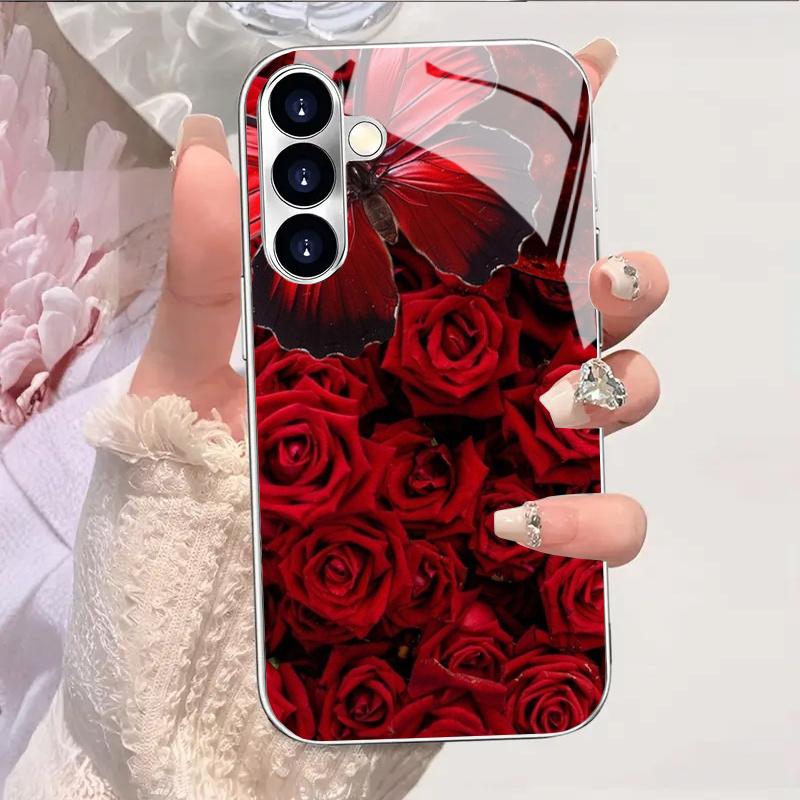 Electroplated Gold New Phone Case for Samsung Galaxy S26 Ultra S25 Plus S24 S23 S22 Fe Tempered Glass Artistic Texture Patterns