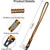 2 Pcs Heavy Duty Paracord Lanyard Necklace 550 Braided Keychain with USA Flag Parachute Rope for Outdoor Camping Hiking Keys