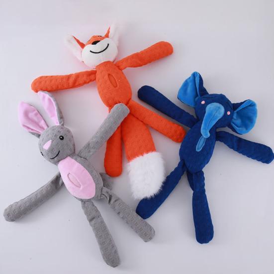 Dog Chew Toy Squeaky Dog Toy Cute Pet Shape Puppy Toy Built-in Sound Pet Toy Interactive Chew Toy Waffle Plush for Dogs Oral Cleaning