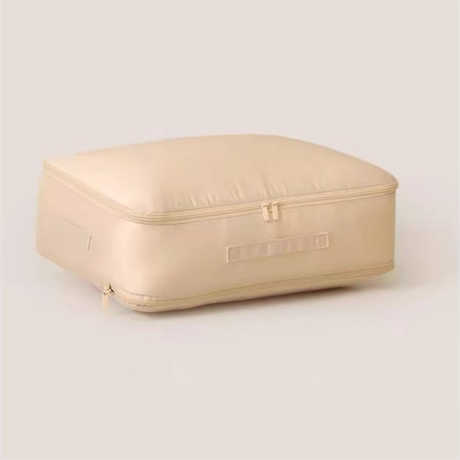 Большой компрессионный мешок для одеяла одежды шкафа органайзера футляра для хранения ультракомпактного самокомпрессионного органайзера 544260CM бежевый 1349₽