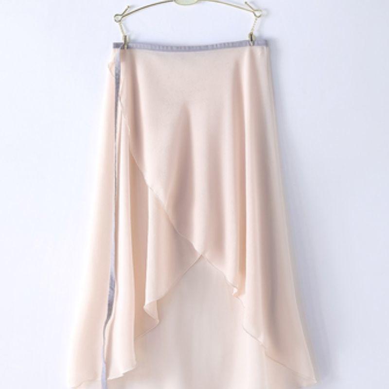 Elegant Women's Half-Skirt: Solid Color, Ballet-Inspired, Asymmetric Hem, Perfect for Dance.