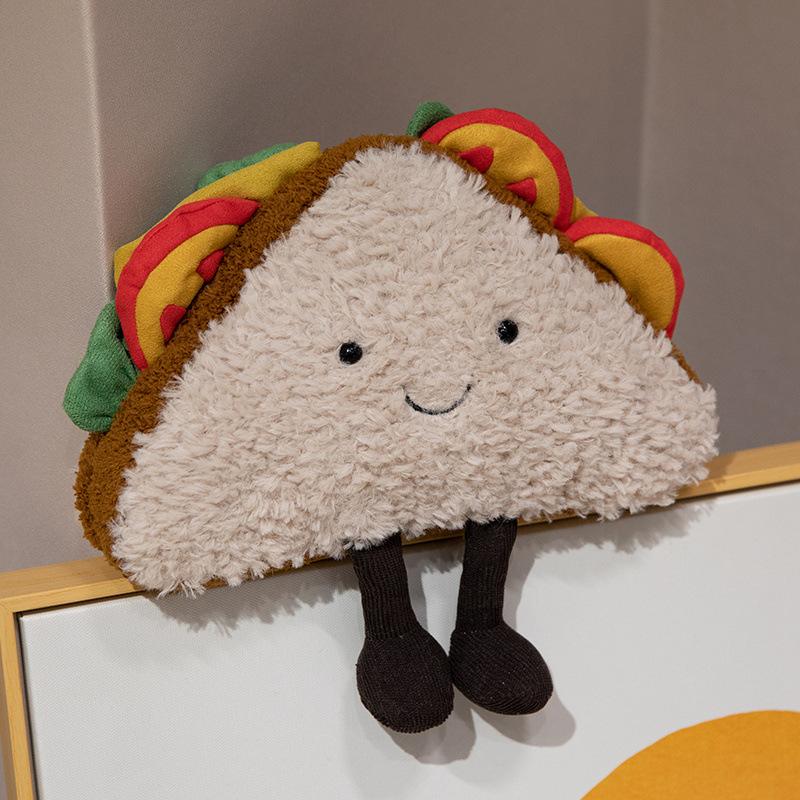 Zabawna lalka kanapka urocza pluszowa lalka burgerowa lalka chlebowa z kreskówki zabawka uspokajająca dla dzieci maszyna chwytakowa dziecko