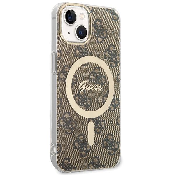 Guess GUHMP13MH4STW iPhone 13 / 14 / 15 6.1" braun/brown Hardcase 4G MagSafe
