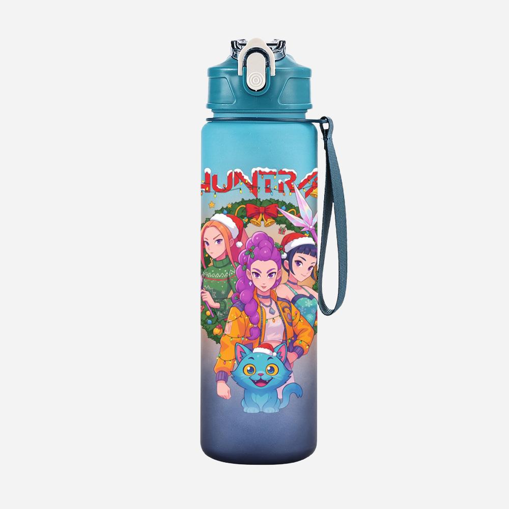 Cartoon Christmas K-Pop Demon Hunters Printed Large Capacity Drinking Cup Portable Outdoor 750Ml Water Bottle Sports Water Cup Children Kid Gift