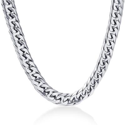 Collana Cuban Chain in Acciaio di Titanio da 4MM Stile Hip Hop Street Fashion Europea & Americana