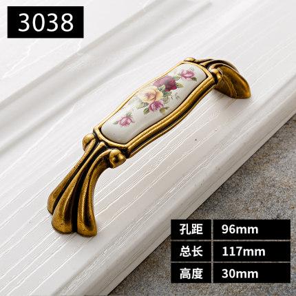 Vintage Ceramic Handle Antique Bronze Cabinet Pull Knob Wardrobe Closet Cupboard for Furniture Hardware Accessories Door Handles