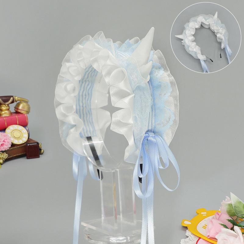 Gothic devil horn headgear Lolita dragon horn hair accessories Sick and delicate dragon horn headband