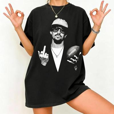 Bad Bunny  Super Bowl Rugby Graphic Unisexs TShirt Unisex ONeck 100Cotton Short Sleeve Y2k Oversized Popular Fashion Tee