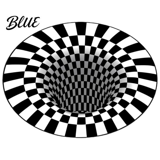 Geometric Anti-Skid Area Vision Bedroom Resistant Washable Carpet Wear Rug Round 3D Stereo Floor Mat