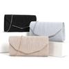Damen Crossbody Clutch: Gefaltete Streifen Runde Boden Make-up und Abendtasche