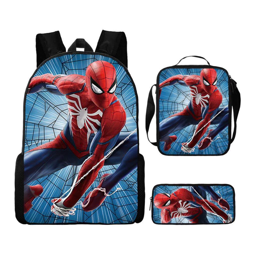 Casual Backpack Large Capacity School Bag with Pencil Case and Lunch Bag Set Suitable for Daily Use Travel and Work