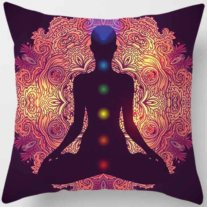 Mysterious Vintage Religious Yoga Symbol Pillowcases Home Decor Housse De Coussin Cojines Decorativos Para Sofá Poduszka