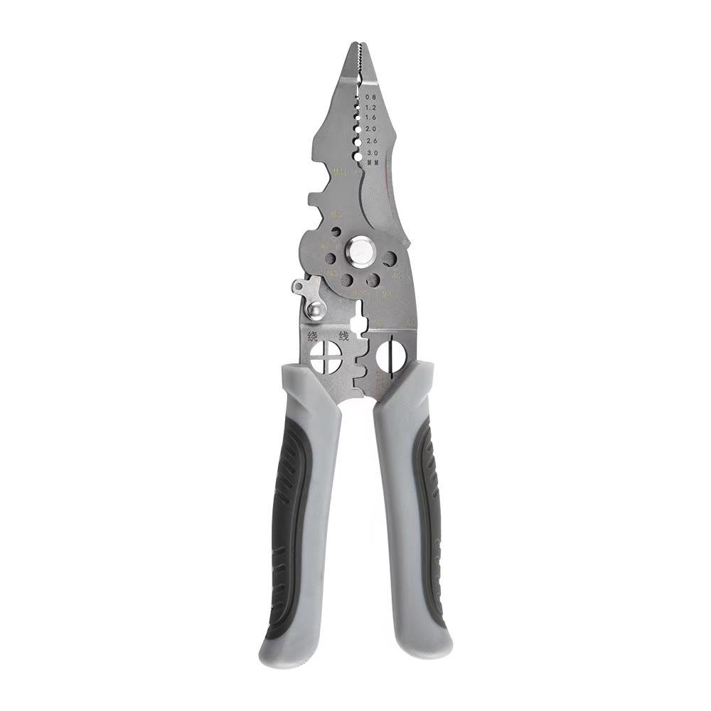 Multifunction Wire Stripper: Ideal for Splitting, Skinning, Crimping, Wrapping, and Cutting - Universal Electrician Pliers.