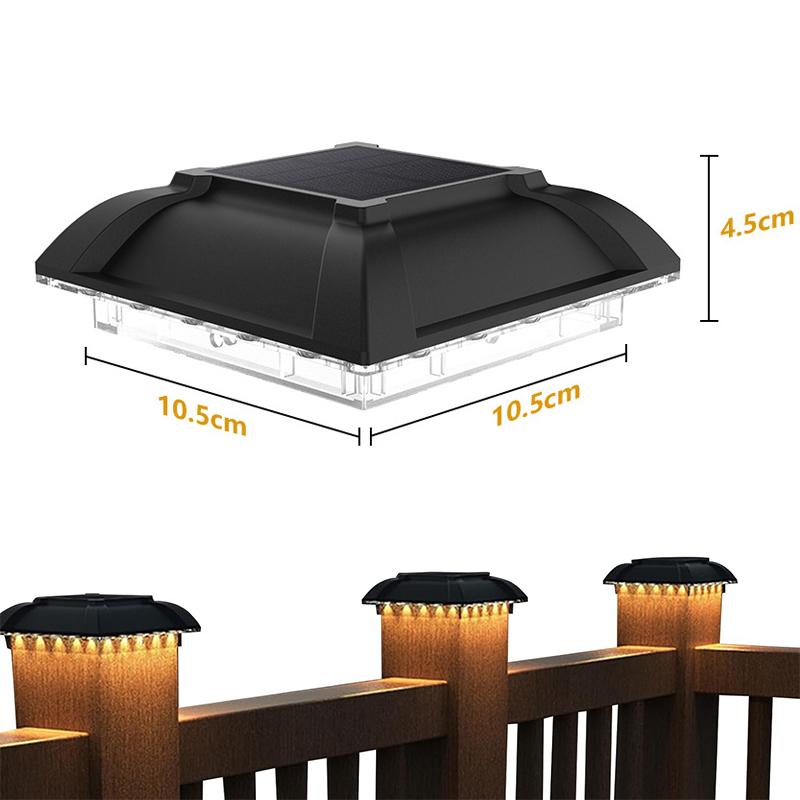 

Solar Column Cap Lamp Solar Powered Fence Lights Outdoor IP65 Waterproof Warm Light for 4 Inch Wood Posts Yard Garden Outside 1pcs