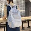 School bag solid color light and simple Korean version of college students Japanese versatile large-capacity small backpack girl light backpack