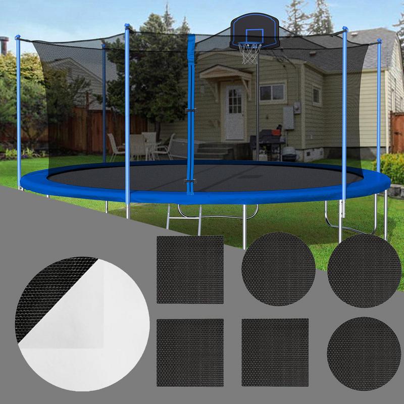 6Pcs/Set Trampoline Patch Repair Kit Self-Adhesive Round Square Rectangular Patches for Repairing Holes Tears in Trampoline Mat