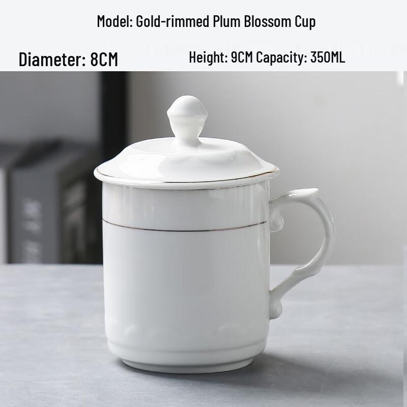 MOLUONA Gold Rim Ceramic Mug with Lid