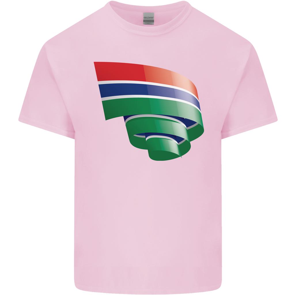 Curled Gambia Flag Gambian Day Football Unisexs Light Cotton Tshirt