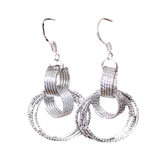 1 Pair Women Earrings Ethnic Style Plant Leaf Design Faux Obsidian Inlaid Hook Earrings Jewelry Gift Accessories