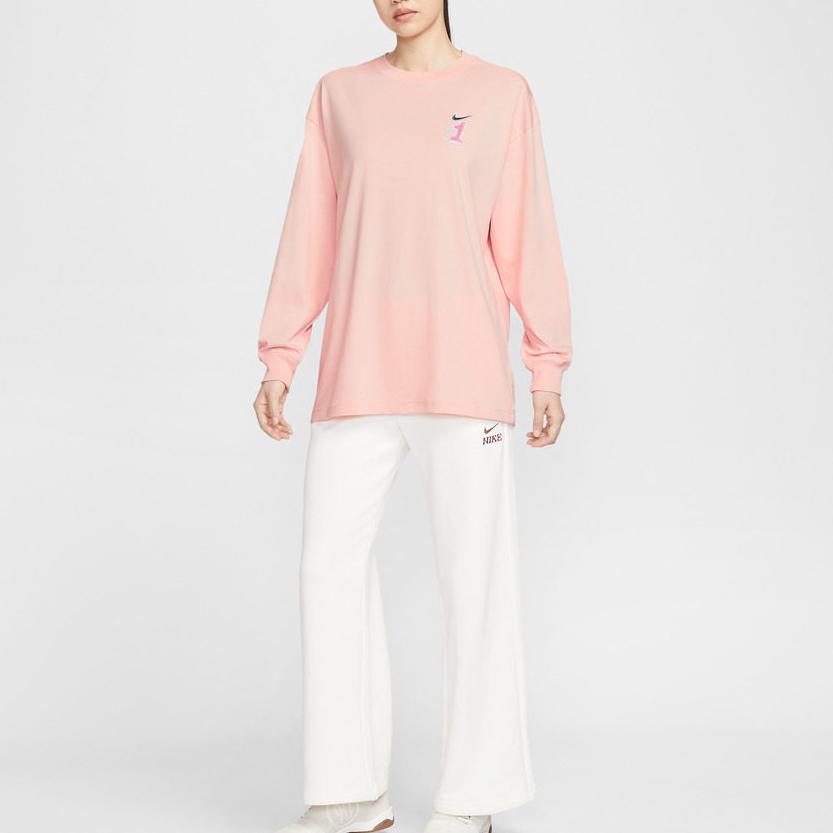 Nike Sports Casual Crew Neck Pullover Long Sleeve T-Shirt Women tops IR0096-800