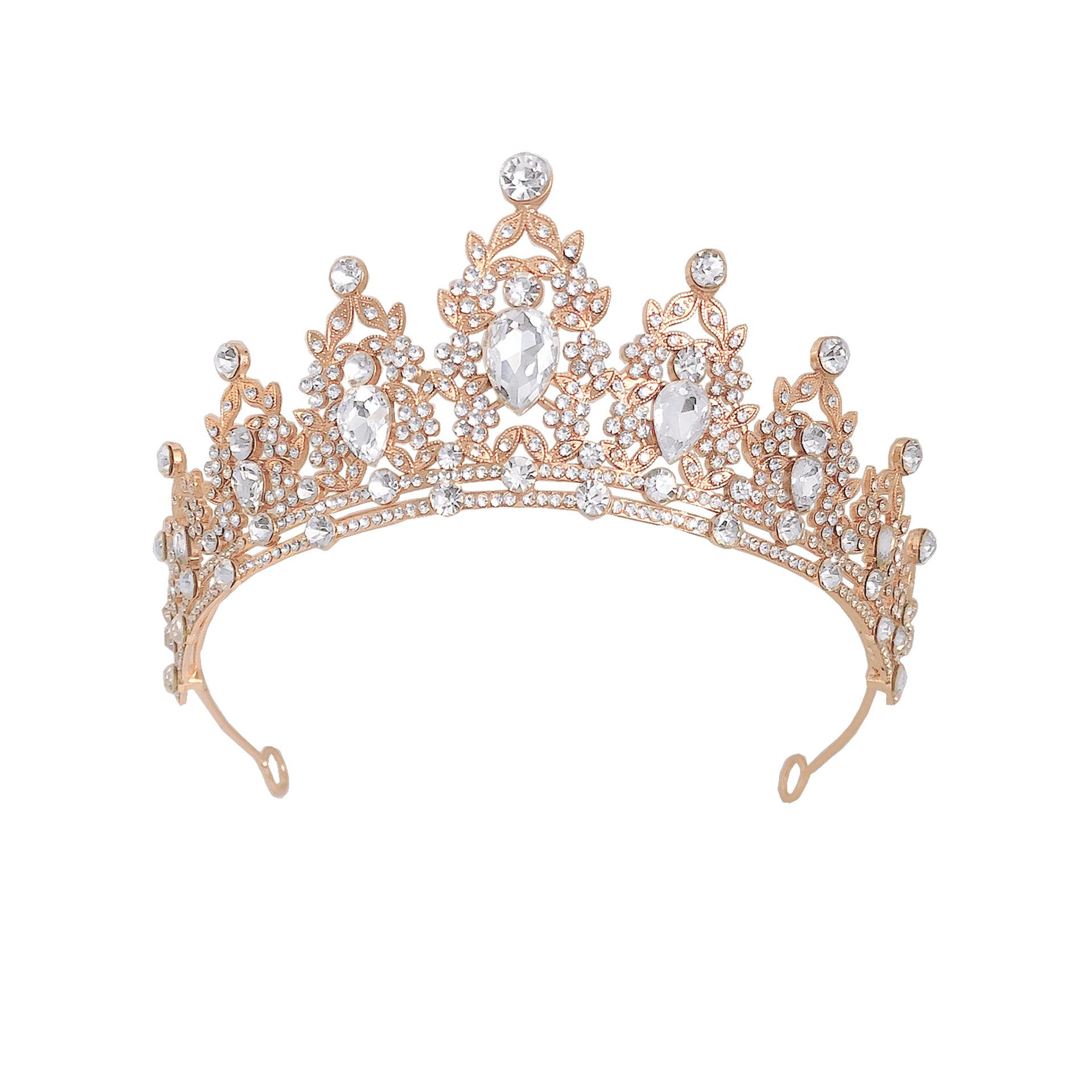 

Noble Crystal Sparkling Diamond Bridal Tiara Alloy Crown Wedding Tiara Hair Accessories Banquet Evening Hair Tiara