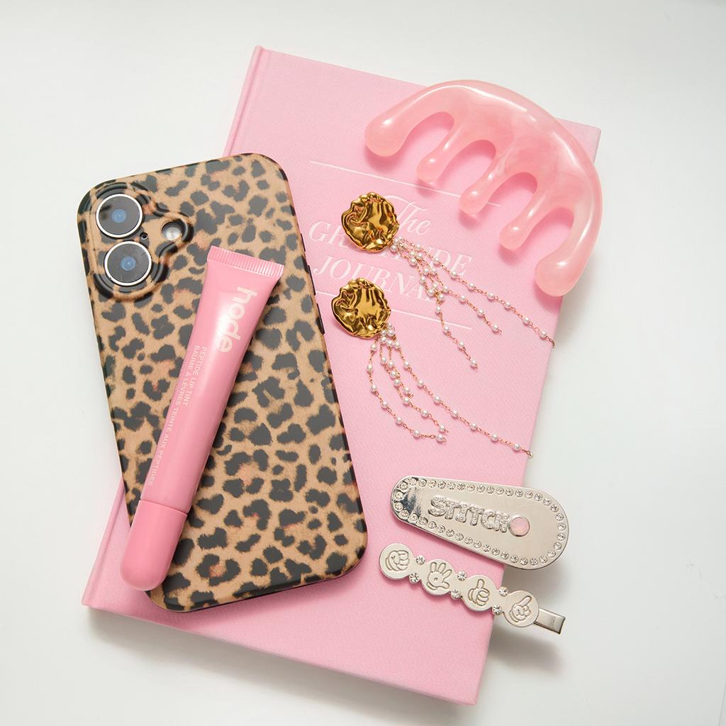 Elegant Hammered Acrylic Pearl Tassel Earrings Earrings