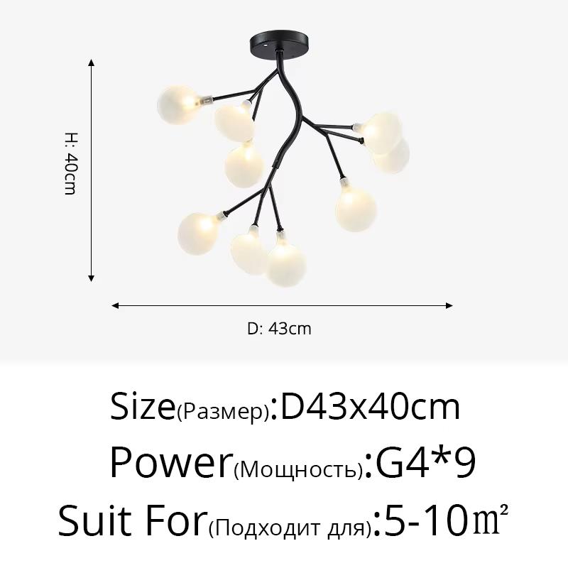 Nordic G4 Led Chandelier Lighting Modern Branch Pendant Light Living Room Gold / Black Art Decor Indoor Lighting(bulb NOT Included)