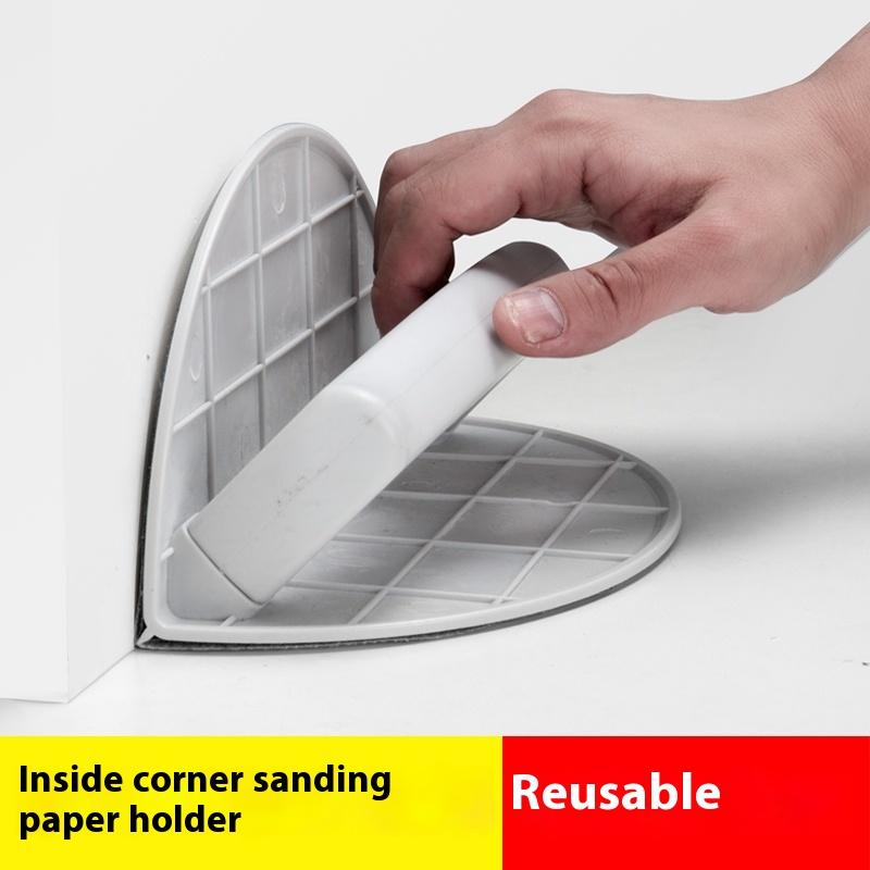 1 Satz Kunststoff Eckenschleifer Ergonomisches Handwerkzeug für Holzbearbeitung DIY-Projekte Selbstklebender Halbkreis Schleifpadhalter