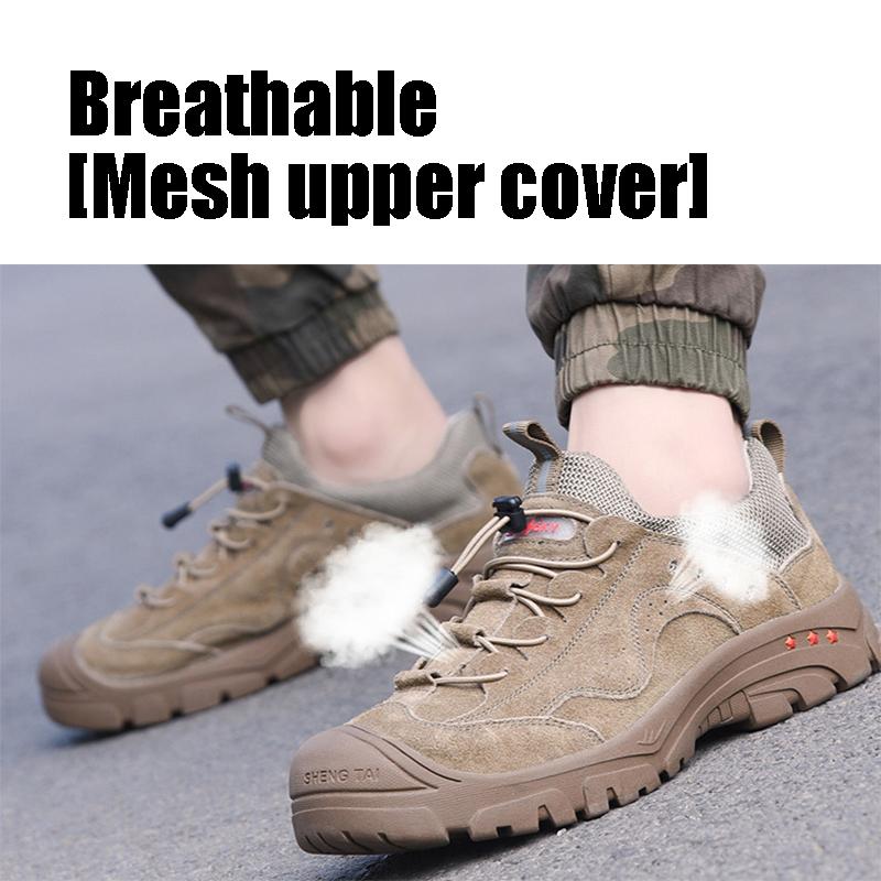 Anti-Verbrühungs-Arbeitsschutzschuhe, männliche Anti-Smashing- und Anti-Piercing-Kunststoff-Baotou-Verschleißschutz-Sicherheitsschuhe, ganzjährig atmungsaktive Arbeit