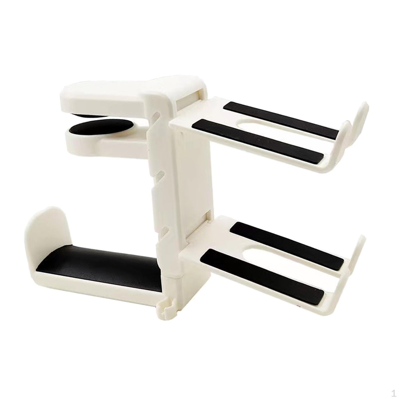 

Подставка для наушников Крючок для наушников Металлический зажим для крепления на столе Регулируемый кронштейн с двойной гарнитурой белый