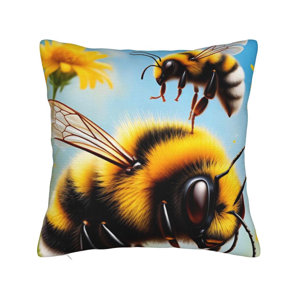 Bee and Flowers Pillow Cover Comfy Cushion Cover Fashion Pillow Case For Sofa Home Decoration